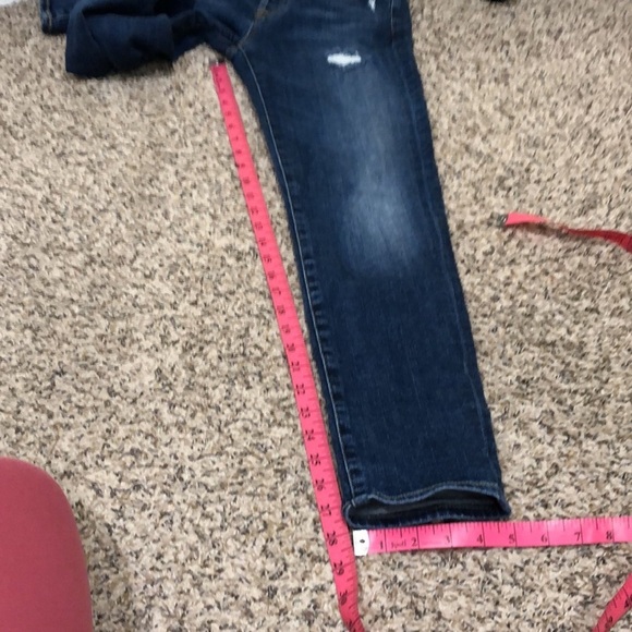 7 For All Mankind Josafina Skinny Boyfriend Jeans Size 24 Distressed Dark Blue - Picture 8 of 11